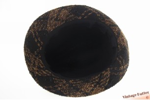 Trilby gleufhoed zwart bruin met gouden lurex 56,5