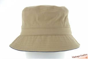 Zomer buckethat met gekleurde rand khaki katoen 60 (XL) [nieuw]