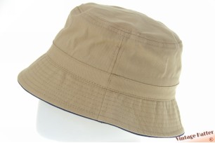 Zomer buckethat met gekleurde rand khaki katoen 60 (XL) [nieuw]