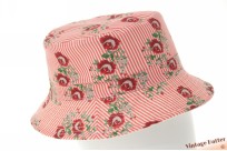Summer buckethat floral striped red cotton mix 57 ...