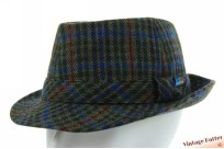 Fisherman trilby Mayser green with red and blue lines wool mix 59
