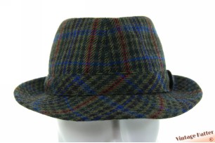 Fisherman trilby Mayser green with red and blue lines wool mix 59