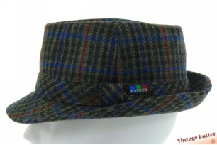 Fisherman trilby Mayser green with red and blue lines wool mix 59