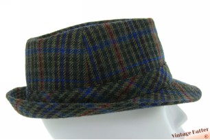 Fisherman trilby Mayser green with red and blue lines wool mix 59