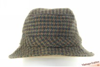 Visserhoed buckethat groen blauw wol met katoenen voering 55 (S)