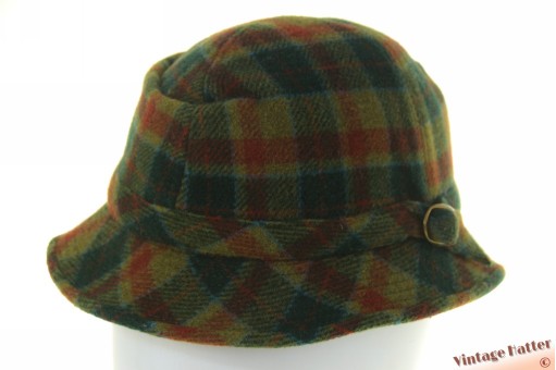Fisherman hat Mayser green plaid wool mix  57