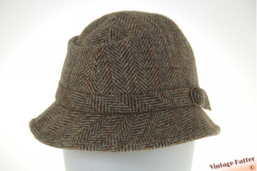 Fisherman hat Mayser-Milz Windsor brown grey herringbone wool 57,5