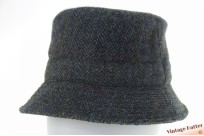 Fishermen buckethat Failsworth blue grey tweed herringbone wool 57