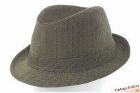 Trilby hoed grijs visgraat met paarse krijtstreep 58