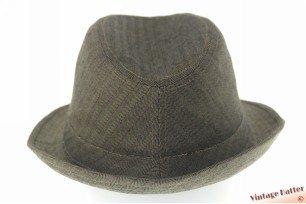 Trilby hoed grijs visgraat met paarse krijtstreep 58