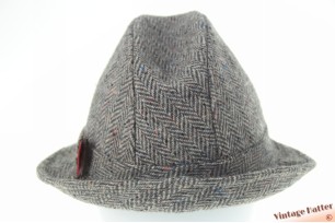 © VintageHatter.com | v-7036-58-1 Fisherman trilby Moriarty grey wool herringbone 58 Fisherman trilby Moriarty grey wool herringbone 58