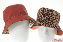 Omkeerbare buckethat vissershoed Hawkins bruinrood luipaard 57 [nieuw]