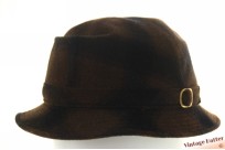 Vissershoed bruin en zwart geblokt wol 56