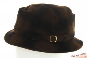 Vissershoed bruin en zwart geblokt wol 56