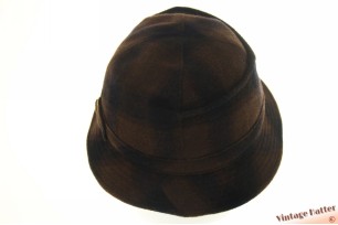 Vissershoed bruin en zwart geblokt wol 56