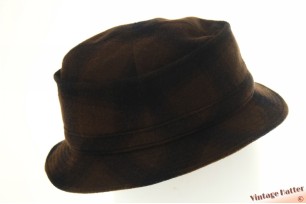 Vissershoed bruin en zwart geblokt wol 56