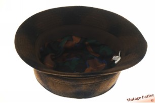 Vissershoed bruin en zwart geblokt wol 56