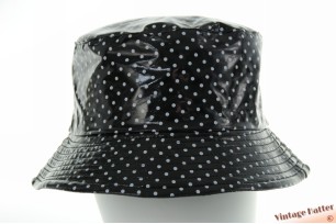 Rainhat buckethat black PVC with white dots 57-58 [new]