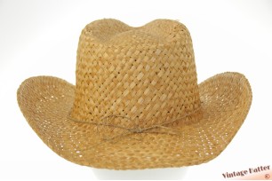 Western hat natural straw with shells shapeable 54-60 [new]