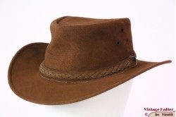 Australian Western hat Hawkins brown roughened leather 57 [new]