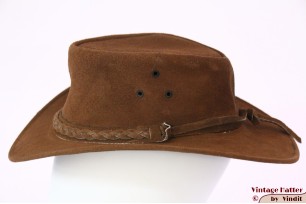 Australian Western hat Hawkins brown roughened leather 56 [new]
