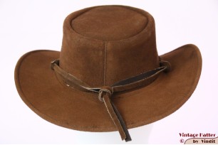 Australian Western hat Hawkins brown roughened leather 56 [new]