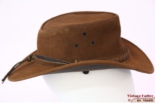 Australian Western hat Hawkins brown roughened leather 56 [new]