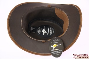 Australian Western hat Hawkins brown roughened leather 56 [new]