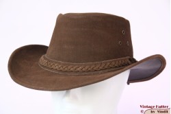 Australian Western hat Hawkins brown roughened leather 60 (XL) [new]