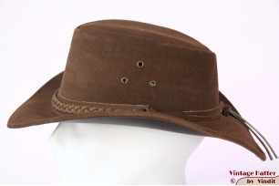Australische Western hoed Hawkins bruin geruwd leer 60 (XL) [nieuw]