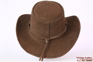 Australische Western hoed Hawkins bruin geruwd leer 60 (XL) [nieuw]