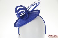 Disc Fascinator Maddox blue sisal sinamay [new]
