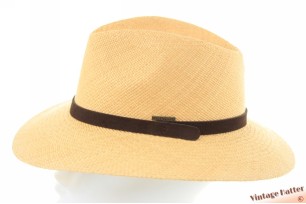 Summer Panama fedora Hatland Vicenzo natural yellow beige straw 57 [new]