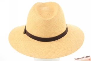 Summer Panama fedora Hatland Vicenzo natural yellow beige straw 57 [new]