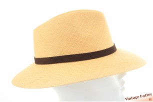 Summer Panama fedora Hatland Vicenzo natural yellow beige straw 57 [new]