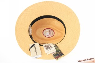Summer Panama fedora Hatland Vicenzo natural yellow beige straw 57 [new]