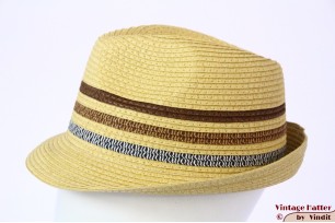 Zomer trilby Hawkins geel beige met 3 strepen 59 [nieuw]
