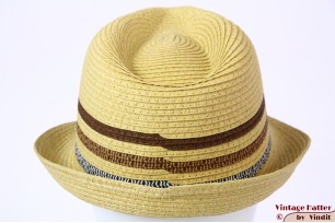 Zomer trilby Hawkins geel beige met 3 strepen 59 [nieuw]