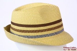 Zomer trilby Hawkins geel beige met 3 strepen 59 [nieuw]