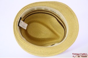 Zomer trilby Hawkins geel beige met 3 strepen 59 [nieuw]
