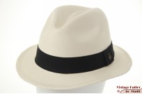 Genuine short brim Panamahat Ecua-Andino white pal...