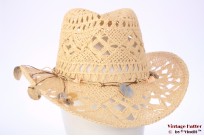 Summer Western hat Hawkins yellow beige with shells 56 [new]