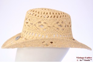 Summer Western hat Hawkins yellow beige with shells 56 [new]
