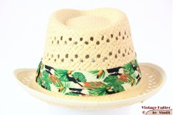 Summer trilby with tucan band white brim 59 [new]