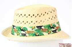 Summer trilby with tucan band white brim 57 [new]