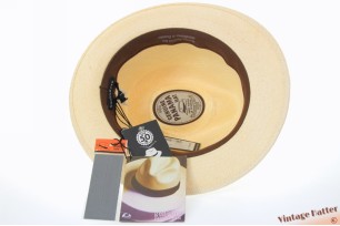 Authentieke Panama hoed Seeberger natuurlijk wit stro 58-59 [nieuwe sample]