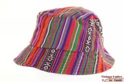 Zomer bucket hoed Hawkins Peruaanse stijl oranje roze paars 59 [new]