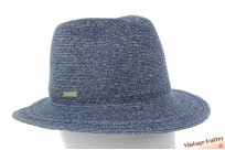 Dames zomer trilby Seeberger inkt blauw papierstro 57 [nieuw]