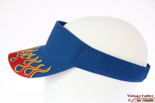Zonneklep SkyHigh blauw met rode vlammen en klittenband 52-63 [nieuw]
