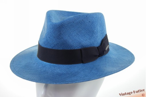 Zomer stro panama hoed Stetson Traveller Viscose blauw S 56 [nieuw]